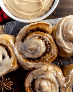 Fluffy Cinnamon Rolls with Caramel Cream Cheese Icing Recipe