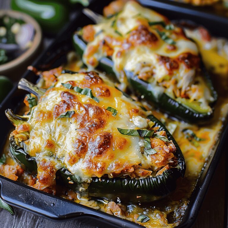 Zesty Chicken Stuffed Poblano Peppers Recipe