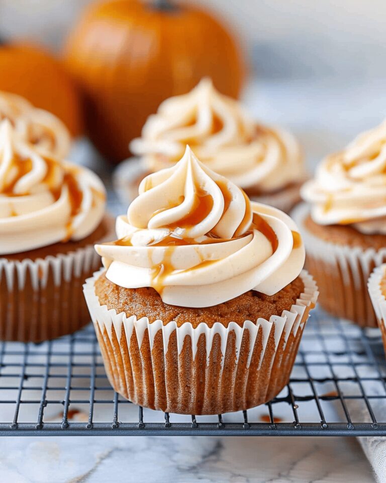 Pumpkin Cupcakes with Caramel Cream Cheese Frosting Recipe