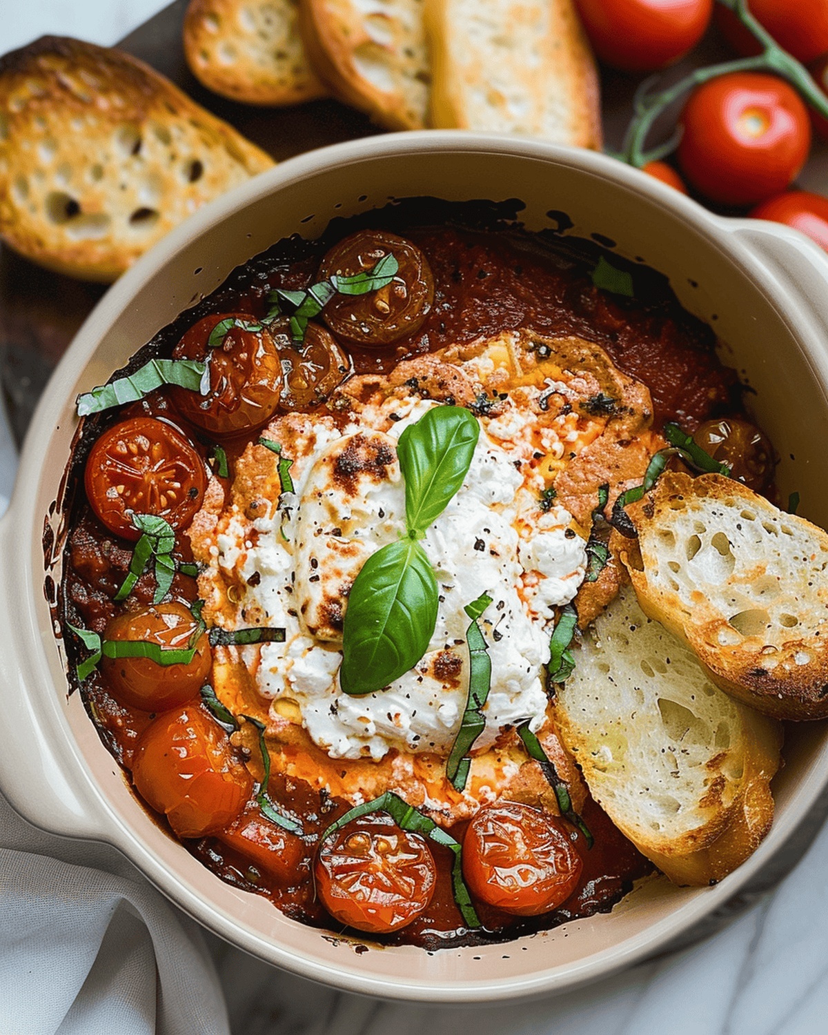 Velvety Baked Tomato Goat Cheese Dip Recipe