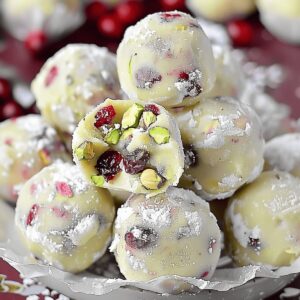 Decadent Cranberry Pistachio White Chocolate Truffles Recipe