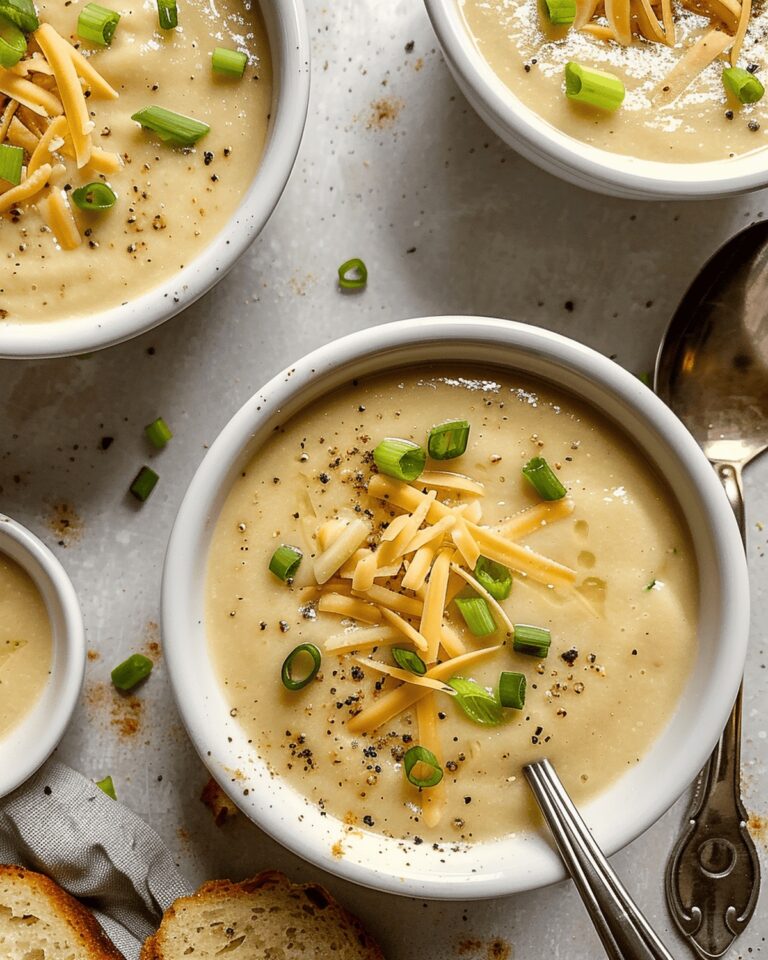 Roasted Garlic Cheddar Cauliflower Soup Recipe