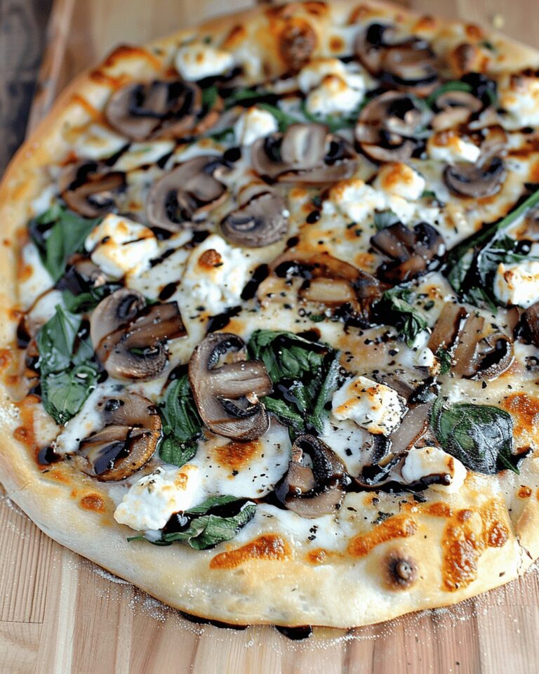 Balsamic Mushroom Goat Cheese Pizza with Spinach Recipe