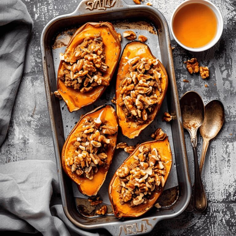 Creamy Maple Walnut Twice Baked Sweet Potatoes Recipe