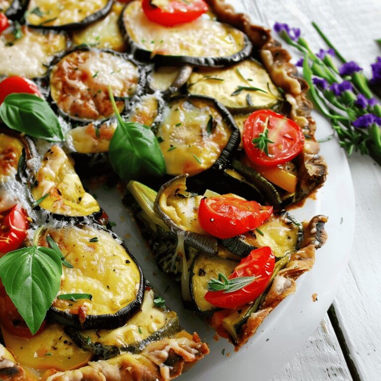 Succulent Roasted Vegetable Tart with Eggplant Crust Recipe
