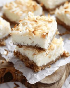 Skinny Coconut Cheesecake Bars Recipe