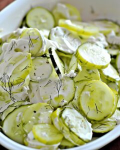 Pickle Juice Ranch Cucumber Salad Recipe
