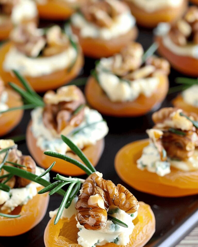 Elegant Dried Apricot and Blue Cheese Canaps with Walnuts Recipe