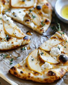 Pear Naan Pizza with Honey Whipped Goat Cheese Recipe
