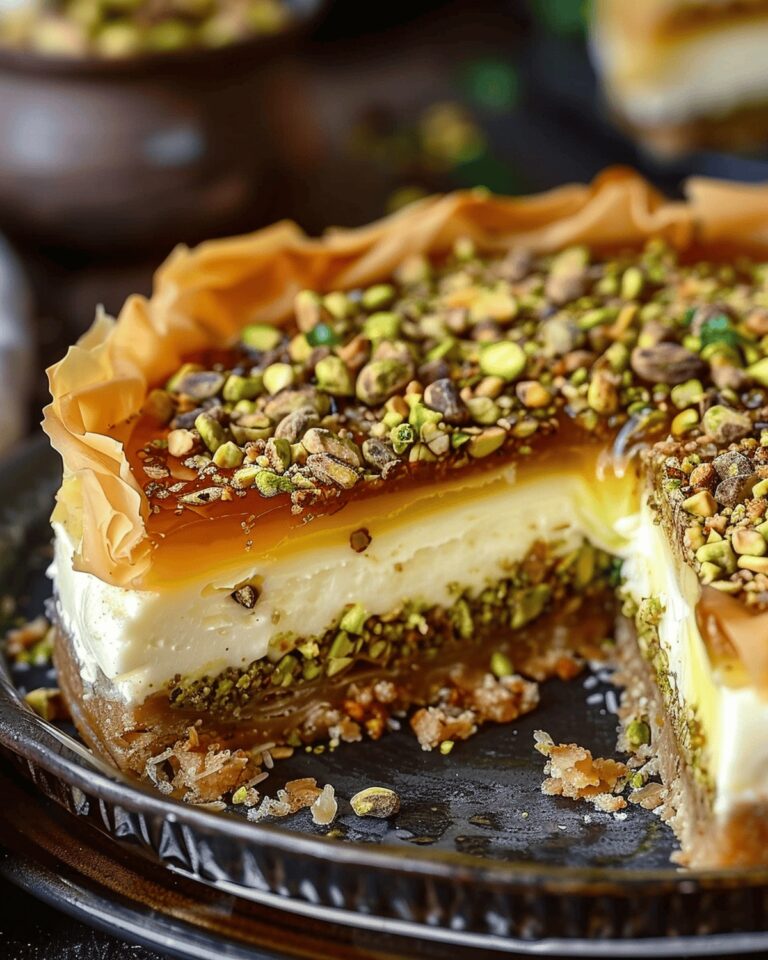 Irresistible Honey Pistachio Baklava Cheesecake Recipe