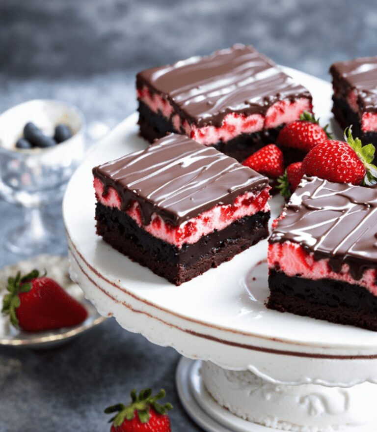 Decadent Strawberry Cheesecake Truffle Brownies Recipe