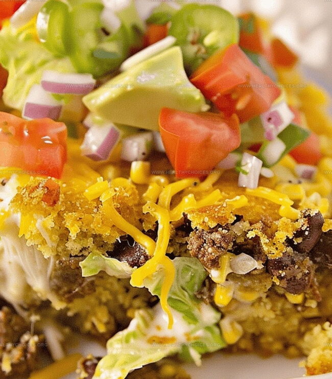 Directions for Making Cornbread Topped Taco Casserole