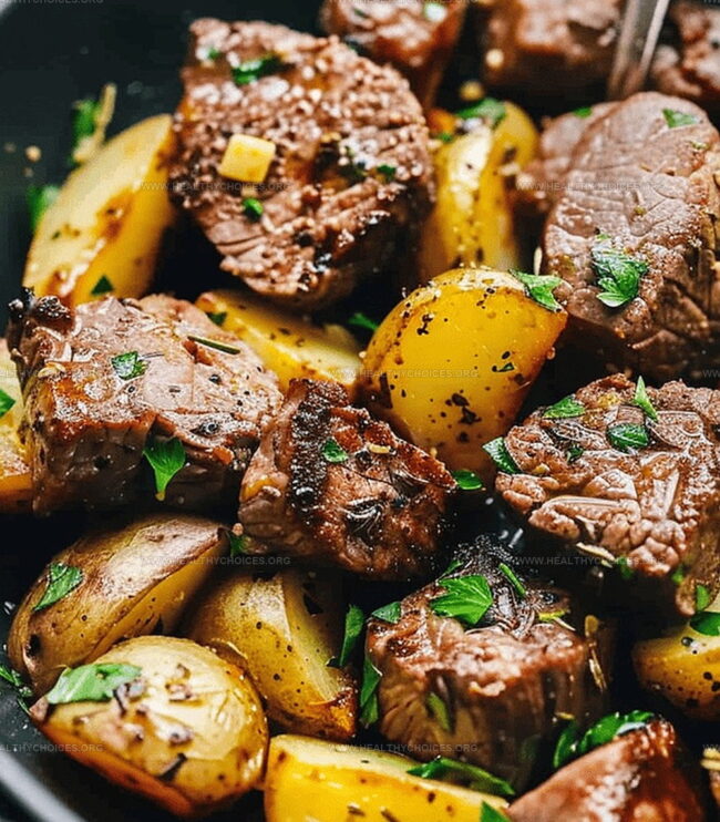Instructions for Herb-Infused Steak and Potatoes